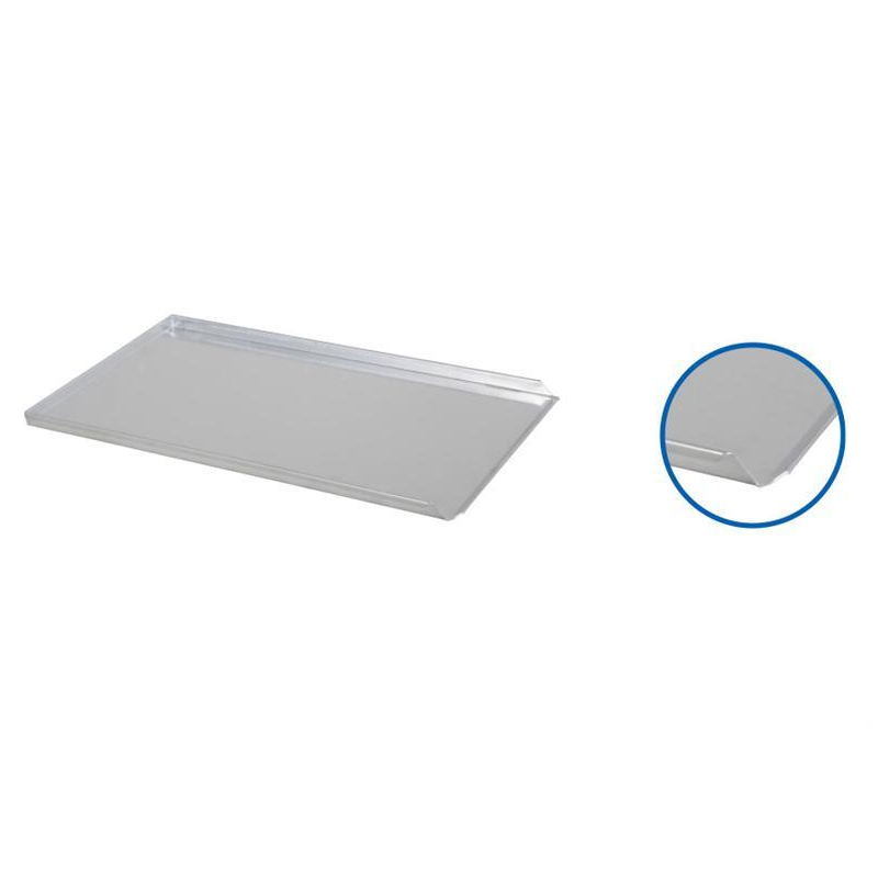 Plaque de four aluminium 600x400x20mm 3 bords 90&deg; + 1 incline 1,5mm - ABP-6430-000 - Linum