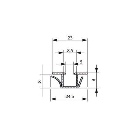 Profil de fixation pour jpc-004 4000mm/lng - FDG-5831-010 - Linum