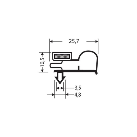 Joint magnetique - 2550mm/lng Avec aimant m76 - JPC-1150-050 - Linum