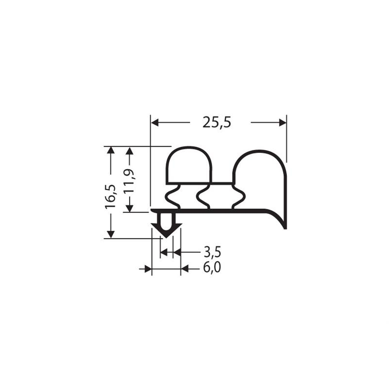 Joint a clipser 2550mm/lng - JPC-0090-050 - Linum