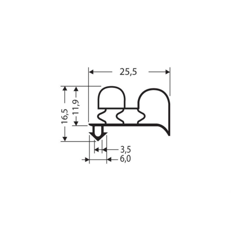 Joint a clipser 2550mm/lng - JPC-0090-050 - Linum