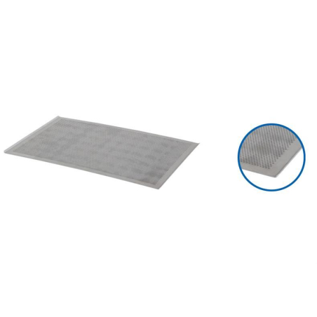 Plaque de four alu 600x400x10mm perforee 2 bords inclines ouverture 60 2mm - ABP-6421-000 - Linum