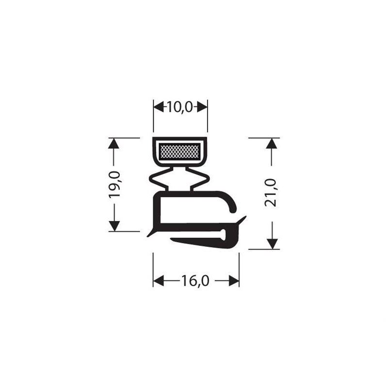 Profil plat aimante - 2500mm/lng Avec aimant c76 - JPF-1060-010 - Linum
