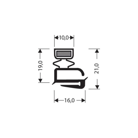 Profil plat aimante - 2500mm/lng Avec aimant c76 - JPF-1060-010 - Linum