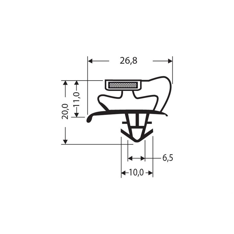 Joint magnetique - 2350mm/lng Avec aimant m66 - JPC-1410-050 - Linum