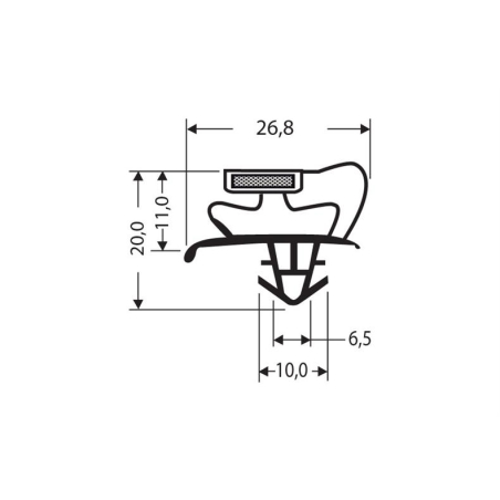 Joint magnetique - 2350mm/lng Avec aimant m66 - JPC-1410-050 - Linum