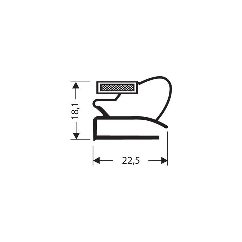 Profil plat aimante avec aimant m18 2.55mtr/lng - JPF-1080-010 - Linum
