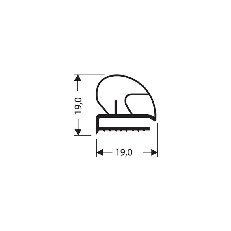 Profil plat pvc 2550mm/lng - JPF-0120-010 - Linum