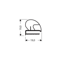 Profil plat pvc 2550mm/lng - JPF-0120-020 - Linum