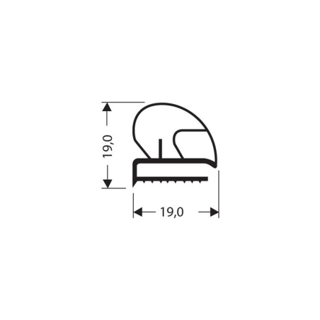 Profil plat pvc 2550mm/lng - JPF-0120-020 - Linum