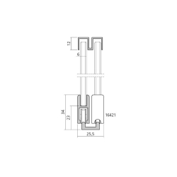 Profil de patin en aluminium Finition : e6/ev6 - 16420.40 - Linum