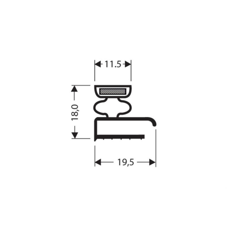 Profil plat aimante - 2550mm/lng Avec aimant m25 - JPF-1010-050 - Linum