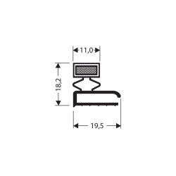 Profil plat aimante - 2550mm/lng Avec aimant m25 - JPF-1000-010 - Linum