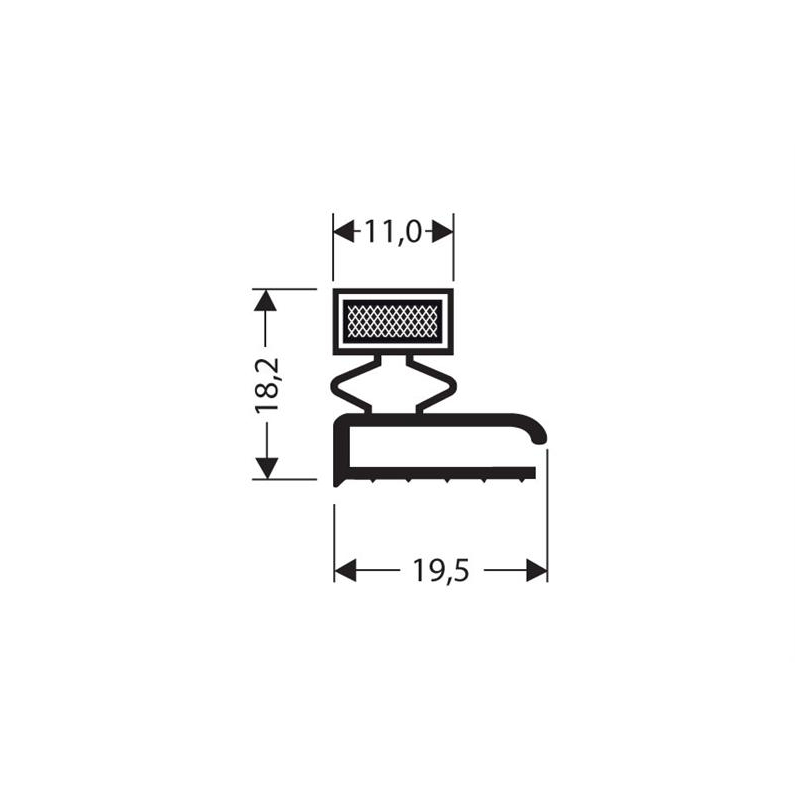 Profil plat aimante - 2550mm/lng Avec aimant m25 - JPF-1000-010 - Linum