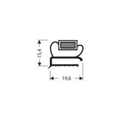 Profil plat aimante - 2550mm/lng Avec aimant m25 - JPF-1040-050 - Linum