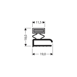 Profil plat aimante - 2550mm/lng Avec aimant m25 - JPF-1050-010 - Linum