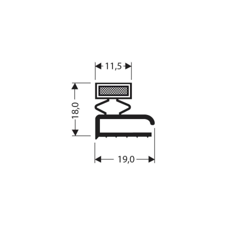 Profil plat aimante - 2550mm/lng Avec aimant m25 - JPF-1050-010 - Linum