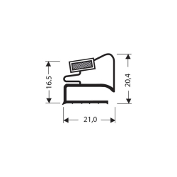 Profil plat aimante - 2550mm/lng Avec aimant m25 - JPF-1090-010 - Linum