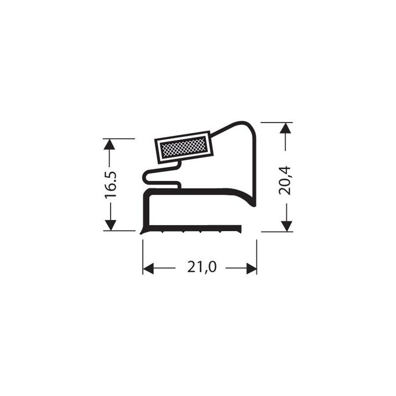 Profil plat aimante - 2550mm/lng Avec aimant m25 - JPF-1090-010 - Linum