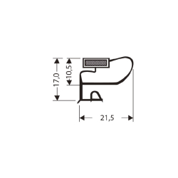 Profil a perle aimante - 2550mm/lng Avec aimant m25 - JPP-1070-010 - Linum