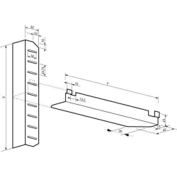 Glissiere inox long. 1178mm Pour profondeur armoire 1200mm - VCG-1200-000 - Linum