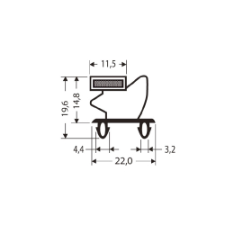 Joint magnetique - 2600mm/lng Avec aimant c25 - JPC-1350-010 - Linum