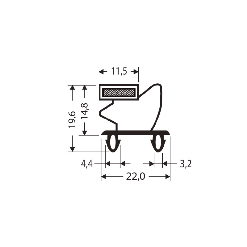 Joint magnetique - 2600mm/lng Avec aimant c25 - JPC-1350-010 - Linum
