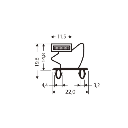 Joint magnetique - 2600mm/lng Avec aimant c25 - JPC-1350-010 - Linum
