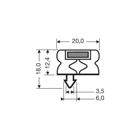 Joint magnetique - 2550mm/lng Avec aimant m18 - JPC-2120-050 - Linum