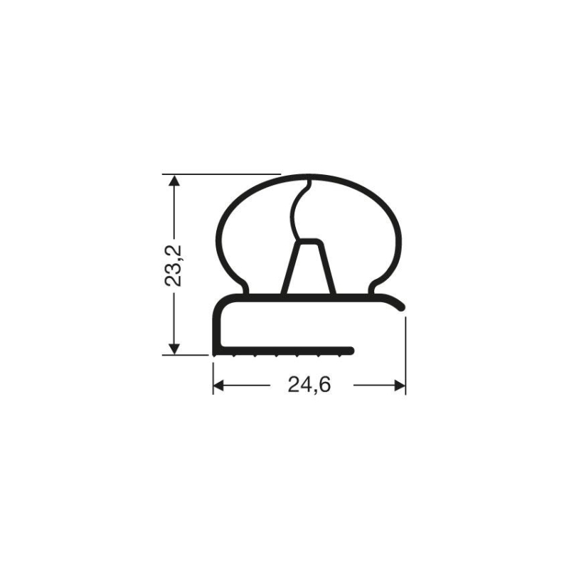 Profil plat pvc - gris 2500mm/lng - JPF-0300-050 - Linum
