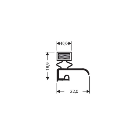 Profil a perle aimante - 2550mm/lng Avec aimant m25 - JPP-1010-010 - Linum