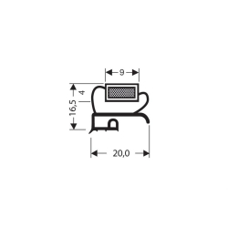Profil a perle aimante - 2550mm/lng Avec aimant m25 - JPP-1050-010 - Linum