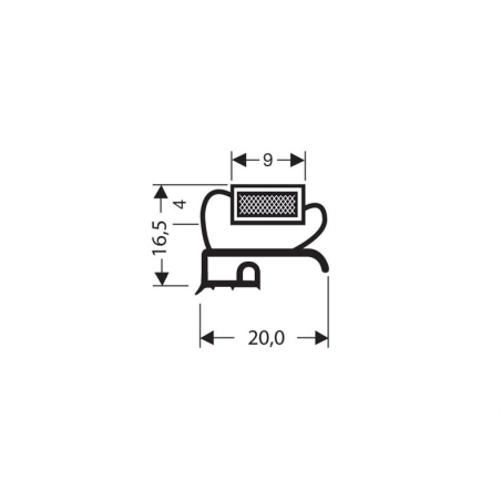Profil a perle aimante - 2550mm/lng Avec aimant m25 - JPP-1050-010 - Linum