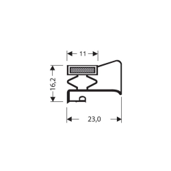 Profil a perle aimante - 2550mm/lng Avec aimant m18 - JPP-1080-010 - Linum
