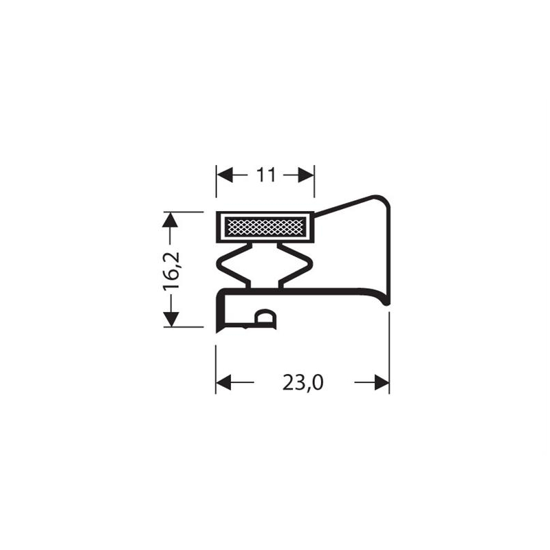 Profil a perle aimante - 2550mm/lng Avec aimant m18 - JPP-1080-010 - Linum