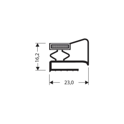 Profil plat aimante - 2550mm/lng Avec aimant m18 - JPF-1070-010 - Linum