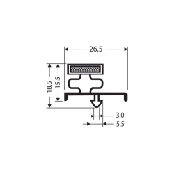 Joint magnetique - 2600mm/lng Avec aimant m72 - JPC-1110-050 - Linum