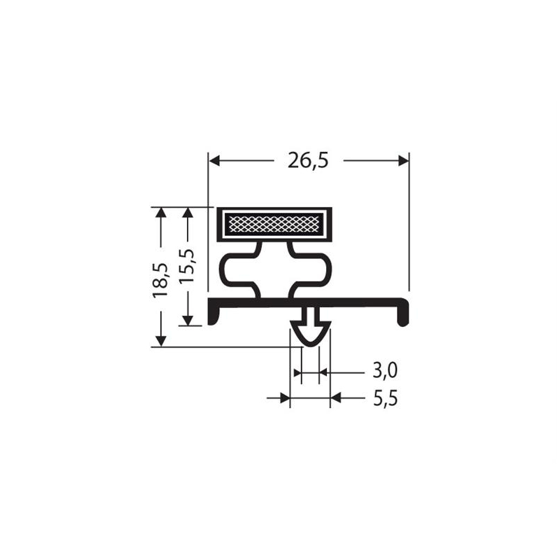 Joint magnetique - 2600mm/lng Avec aimant m72 - JPC-1110-050 - Linum