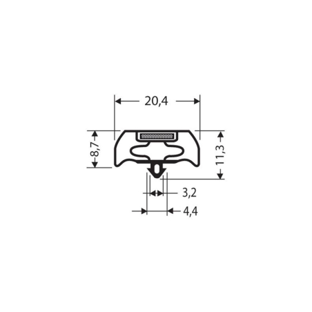 Joint magnetique - 2550mm/lng Avec aimant m66 - JPC-1280-050 - Linum