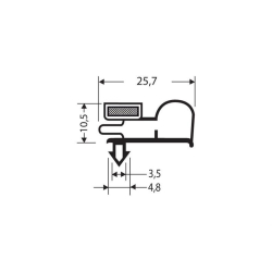 Joint magnetique - 2550mm/lng Avec aimant m76 - JPC-1150-010 - Linum