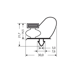 Joint magnetique - 2600mm/lng Avec aimant m25 - JPC-1130-010 - Linum