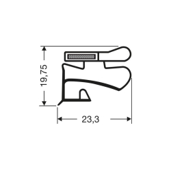 Profil a perle aimante - 2550mm/lng Avec aimant m25 - JPP-1110-010 - Linum