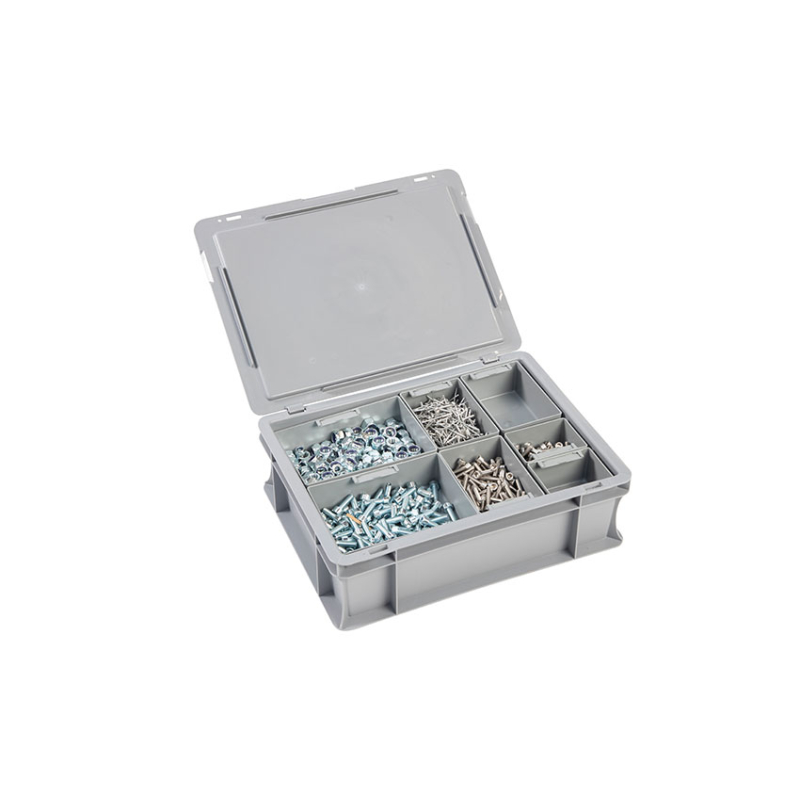 Bac euronorm 400x300x133 mm Avec couvercle et poignee - BUB-4120-050 - Linum
