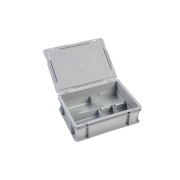 Bac euronorm 400x300x133 mm Avec couvercle et poignee - BUB-4120-050 - Linum