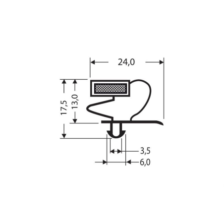Joint magnetique - 2550mm/lng Avec aimant m18 - JPC-1220-050 - Linum