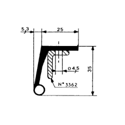 Joints de portes pour chambres froides Bourrelet en caoutchouc r&eacute;sistant - FDG-0250-020 - Linum