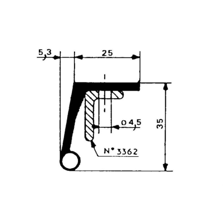 Joints de portes pour chambres froides Bourrelet en caoutchouc r&eacute;sistant - FDG-0250-020 - Linum