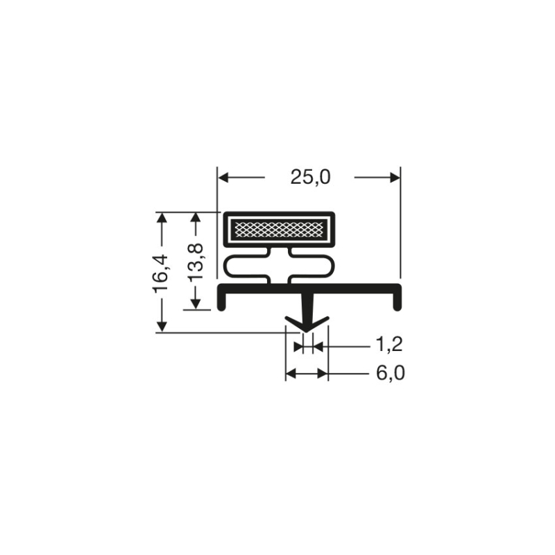 Joint Magn&eacute;tique pour Meubles Frigo - 2550mm de longueur - JPC-3110-050 - Linum
