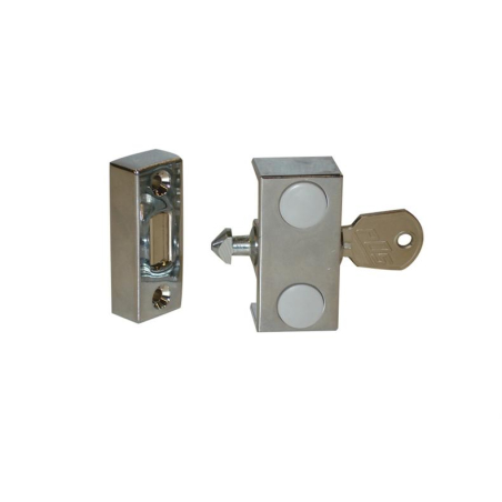 Loqueteaux meubles frigos - Serrure &agrave; clef chrom&eacute;e - POS-2038-845 - Linum