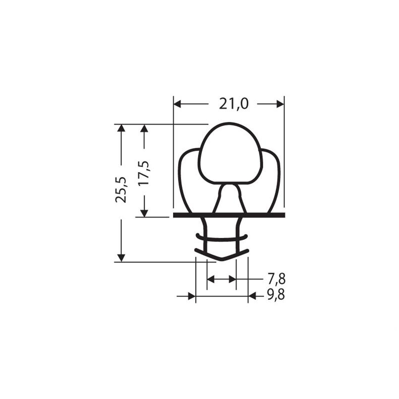 Joint de porte pour meubles frigo Profil PVC 2550mm - JPC-0080-010 - Linum